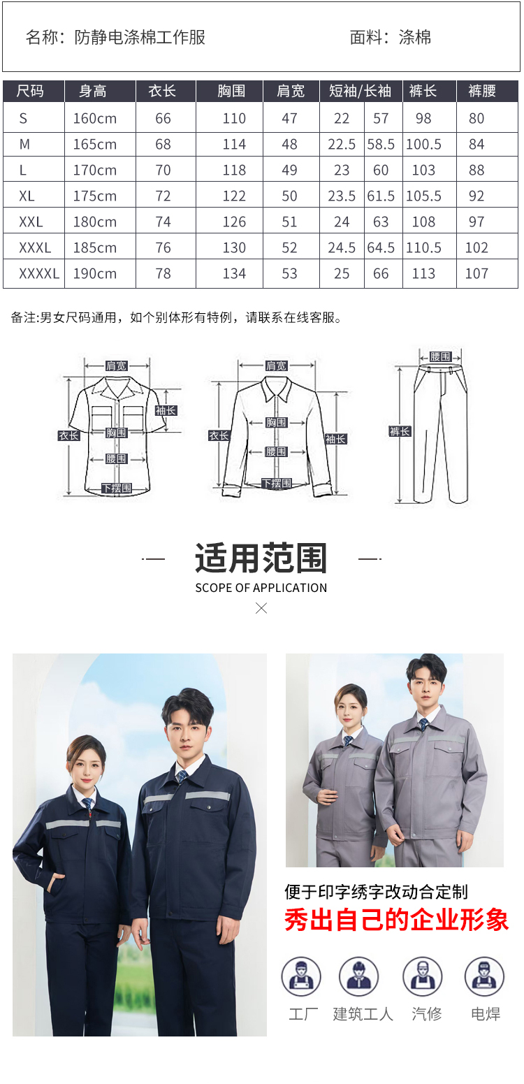 防静电涤棉工作服
