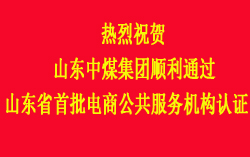 热烈祝贺山东中煤集团顺利通过山东省首批电商公共服务机构认证
