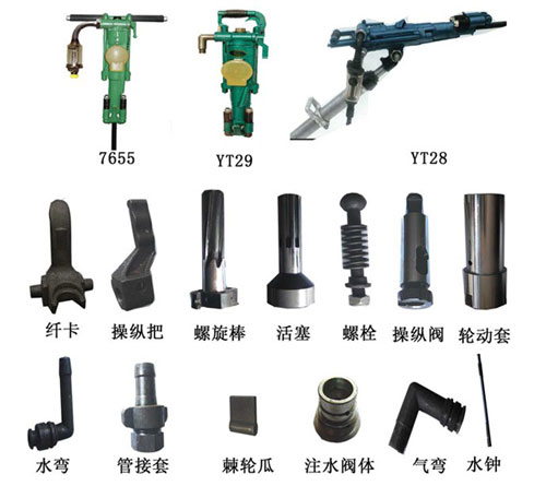凿岩机械配件实物图